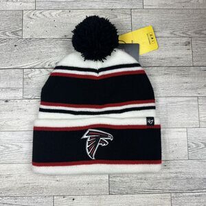 NFL Atlanta Falcons '47 Youth‎ White Black Red Cuffed Acrylic Hat Pom Beanie NEW